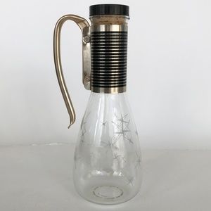 Vintage Atomic Stars Pyrex Glass Carafe w/ Lid